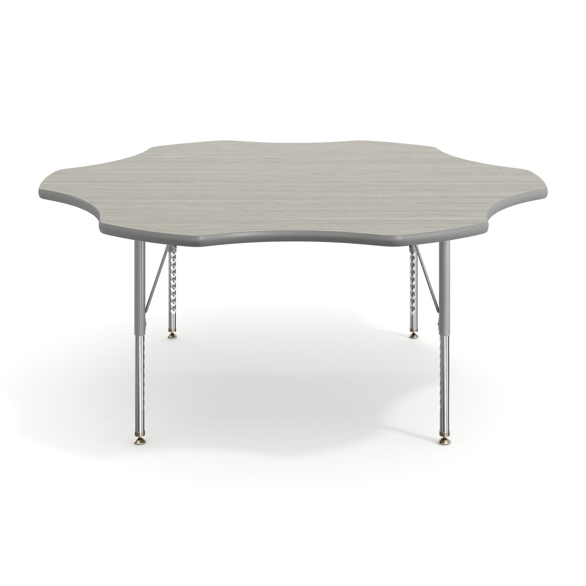 Light Gray Top/Silver Frame |#| Commercial Adjustable Height Flower Activity Table with Short Legs in Light Gray