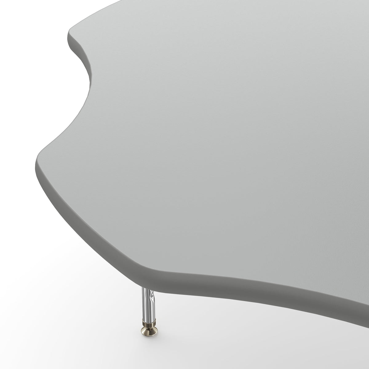 Gray Top/Silver Frame |#| Commercial Adjustable Height Flower Activity Table with Short Legs in Gray