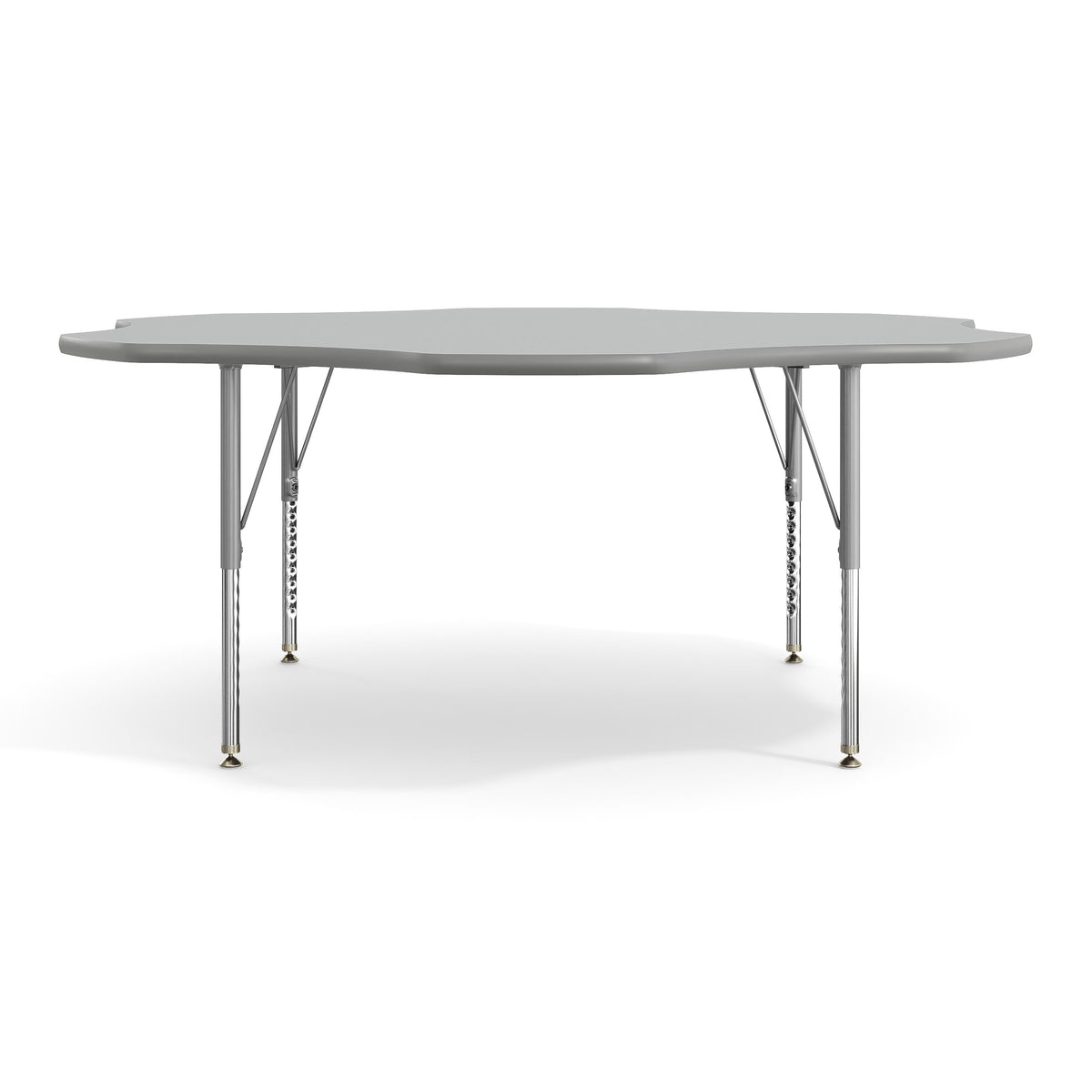 Gray Top/Silver Frame |#| Commercial Adjustable Height Flower Activity Table with Short Legs in Gray