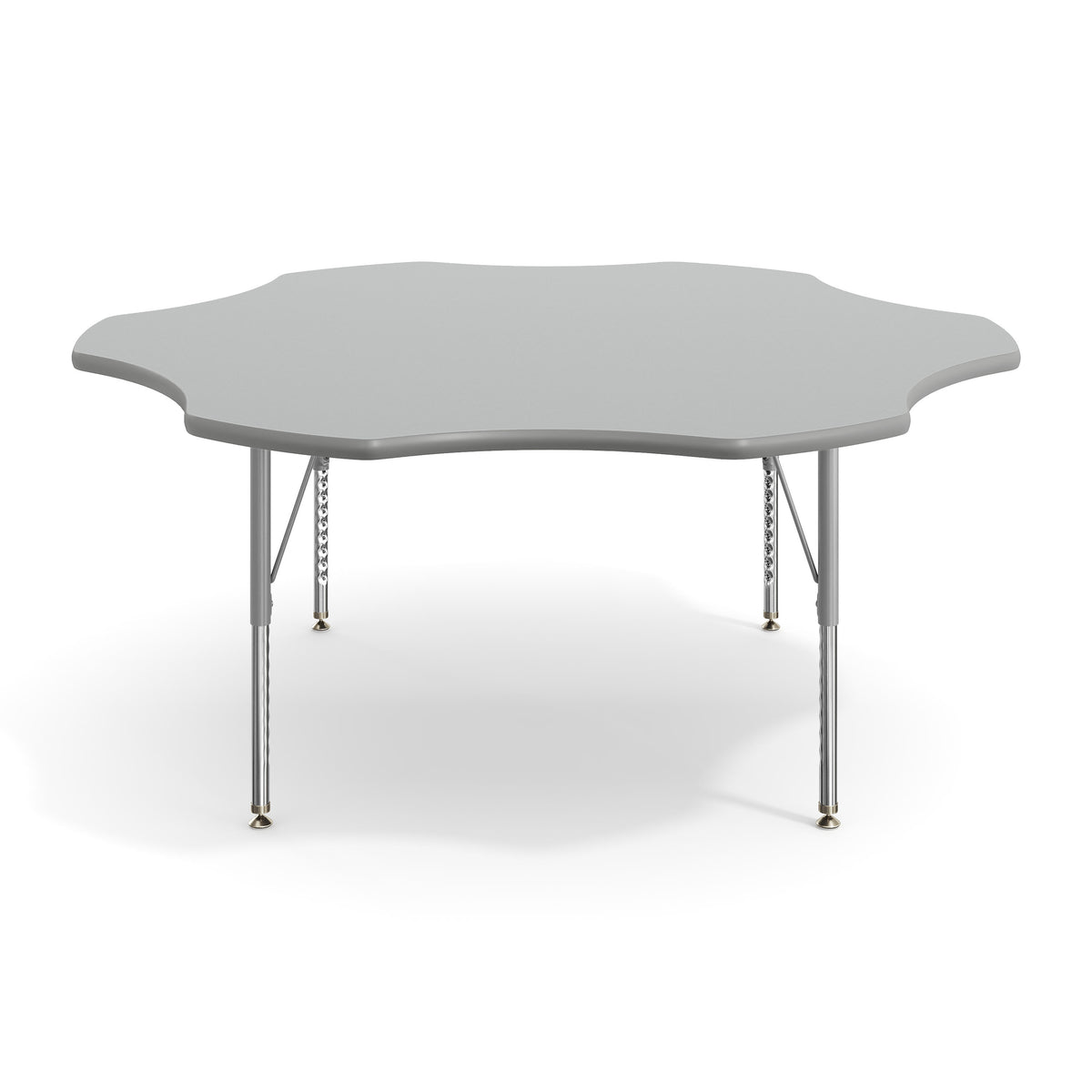 Gray Top/Silver Frame |#| Commercial Adjustable Height Flower Activity Table with Short Legs in Gray