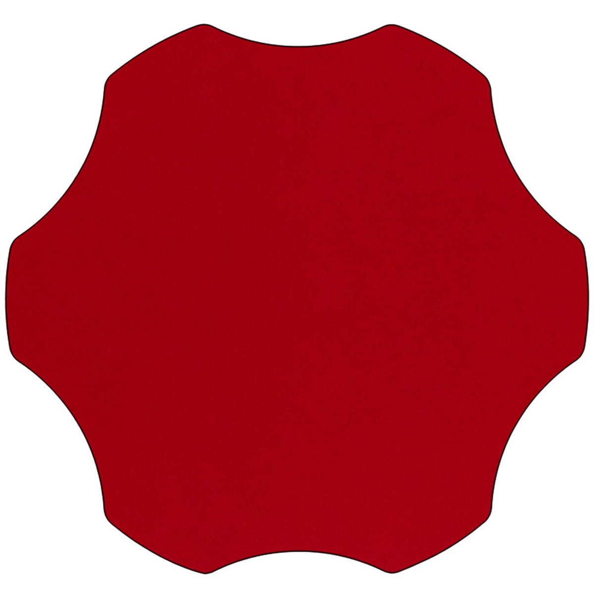 Red Top/Black Frame |#| 60" Flower Red Thermal Laminate Activity Table - Height Adjustable Short Legs