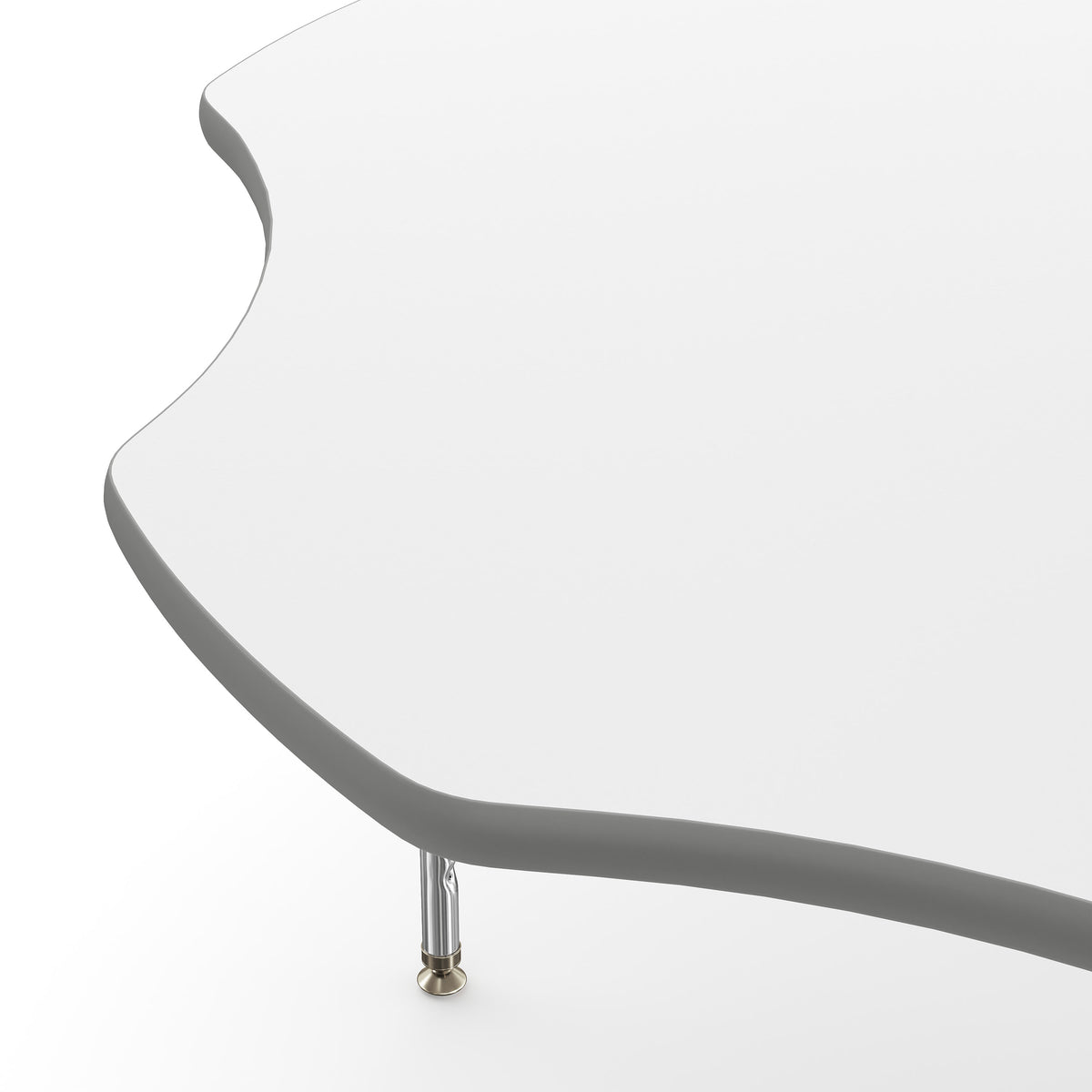 White Top/Silver Frame |#| Commercial Adjustable Height Flower Activity Table with Short Legs-White