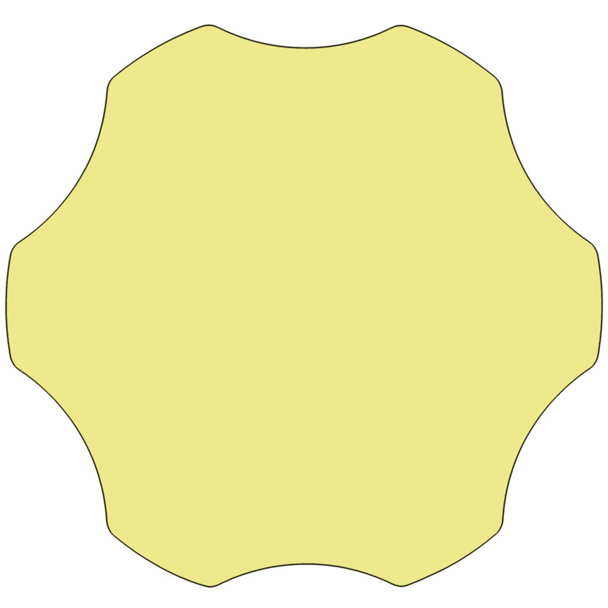 Yellow Top/Black Frame |#| 60" Flower Yellow Thermal Laminate Activity Table - Height Adjustable Short Legs