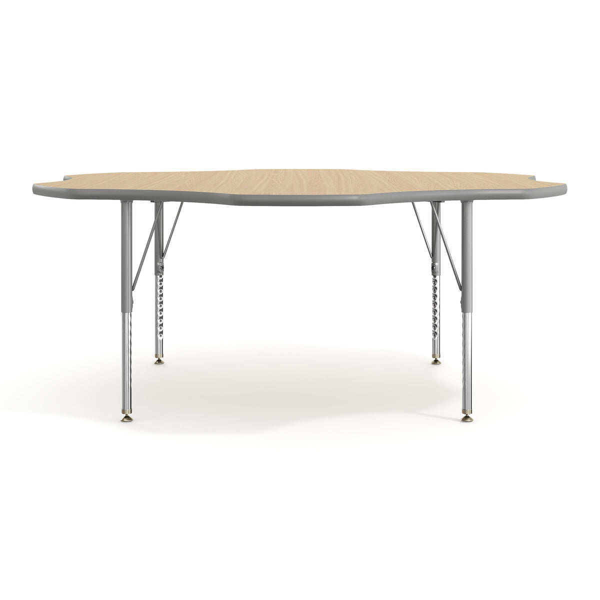 Light Natural Top/Silver Frame |#| Commercial Adjustable Height Flower Activity Table with Short Legs-LT NAT