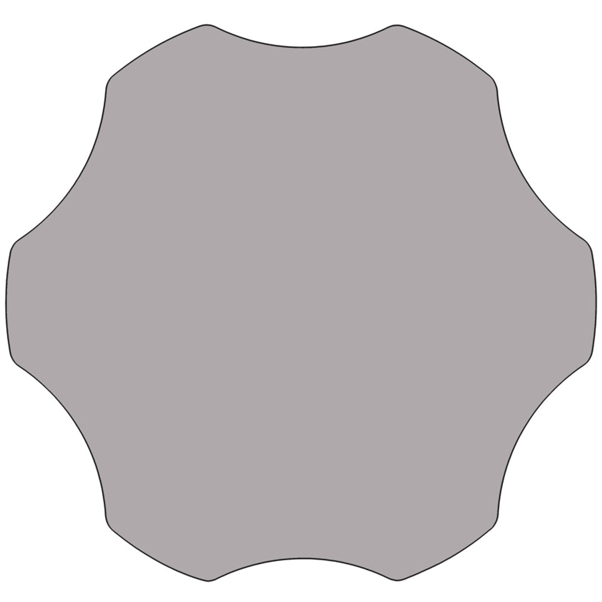 Gray Top/Black Frame |#| 60" Flower Grey Thermal Laminate Activity Table - Height Adjustable Short Legs
