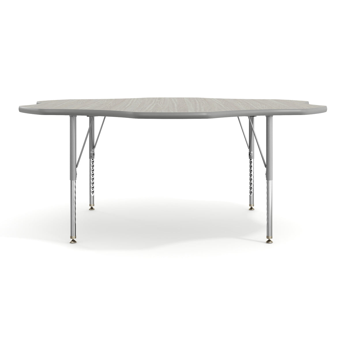 Light Gray Top/Silver Frame |#| Commercial Adjustable Height Flower Activity Table with Short Legs in Light Gray