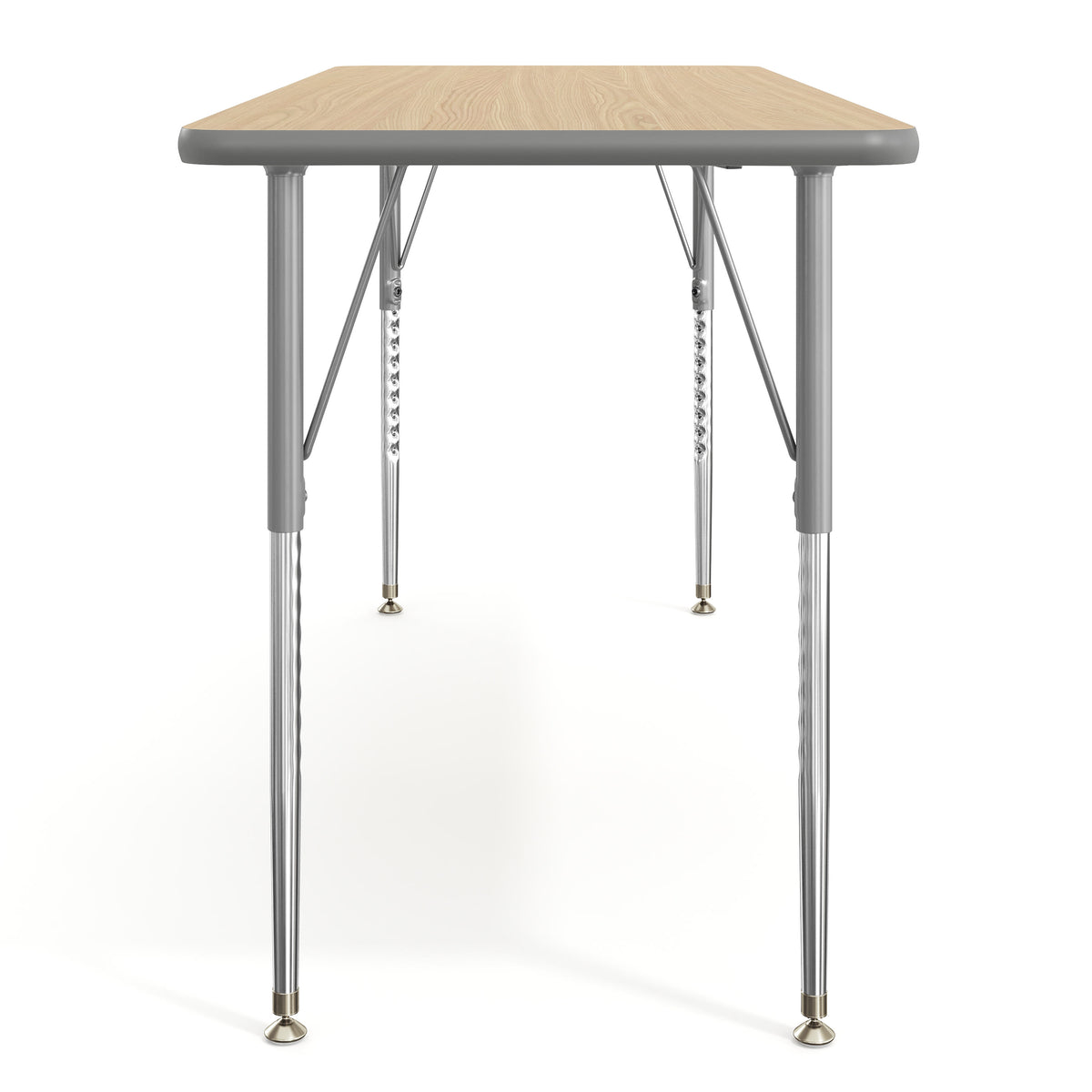 Light Natural Top/Silver Frame |#| Commercial Adjustable Height Rectangular Activity Table-Standard Legs in LT NAT