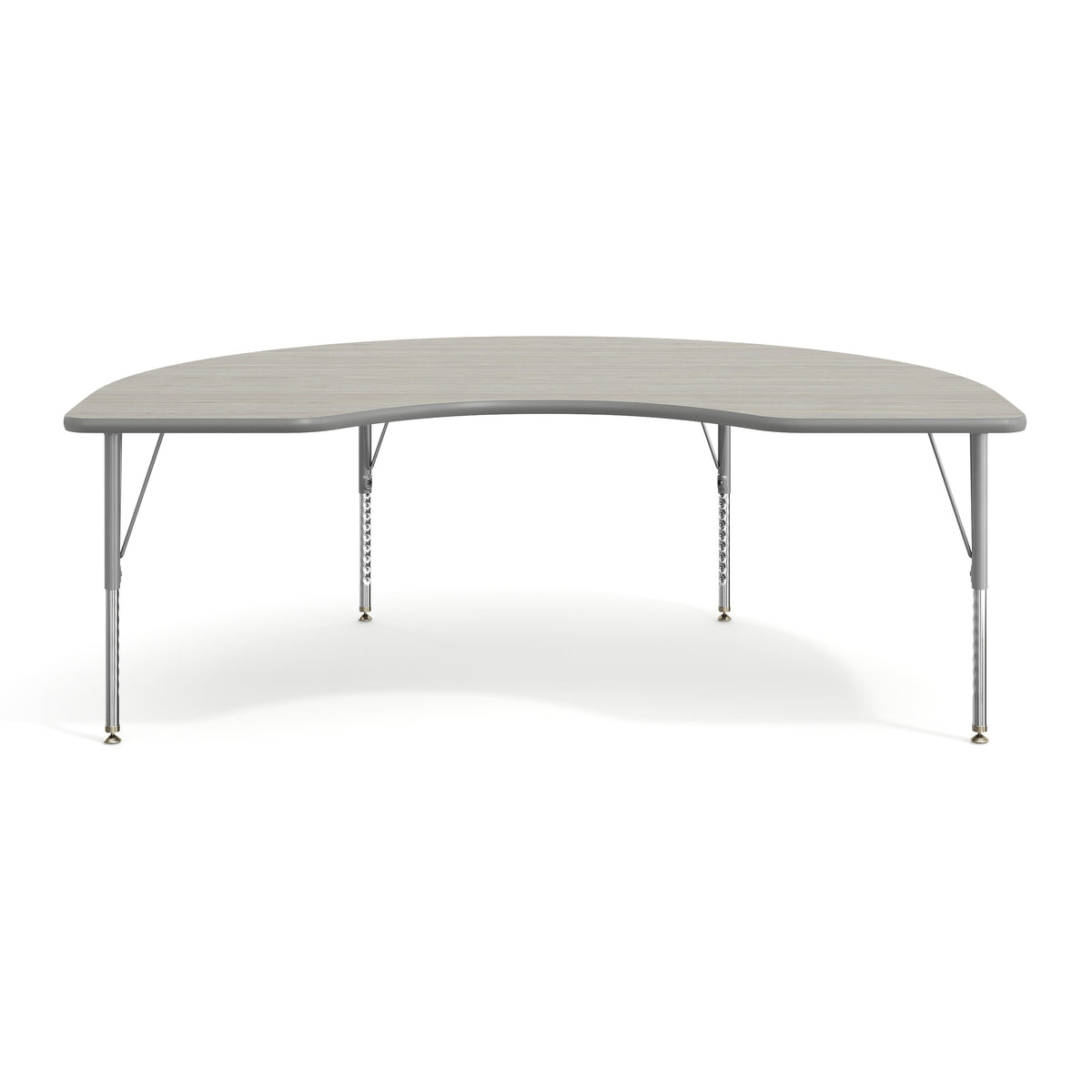 Light Gray Top/Silver Frame |#| Commercial Adjustable Height Kidney Activity Table with Short Legs in LTGY