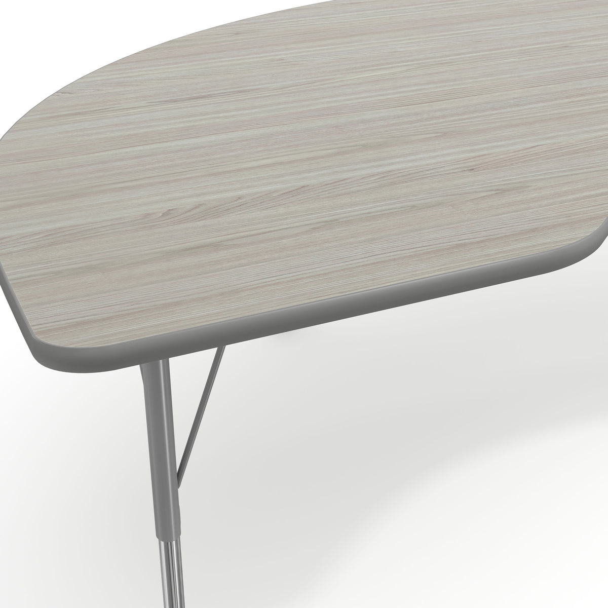 Light Gray Top/Silver Frame |#| Commercial Adjustable Height Kidney Activity Table with Locking Casters-LTGY
