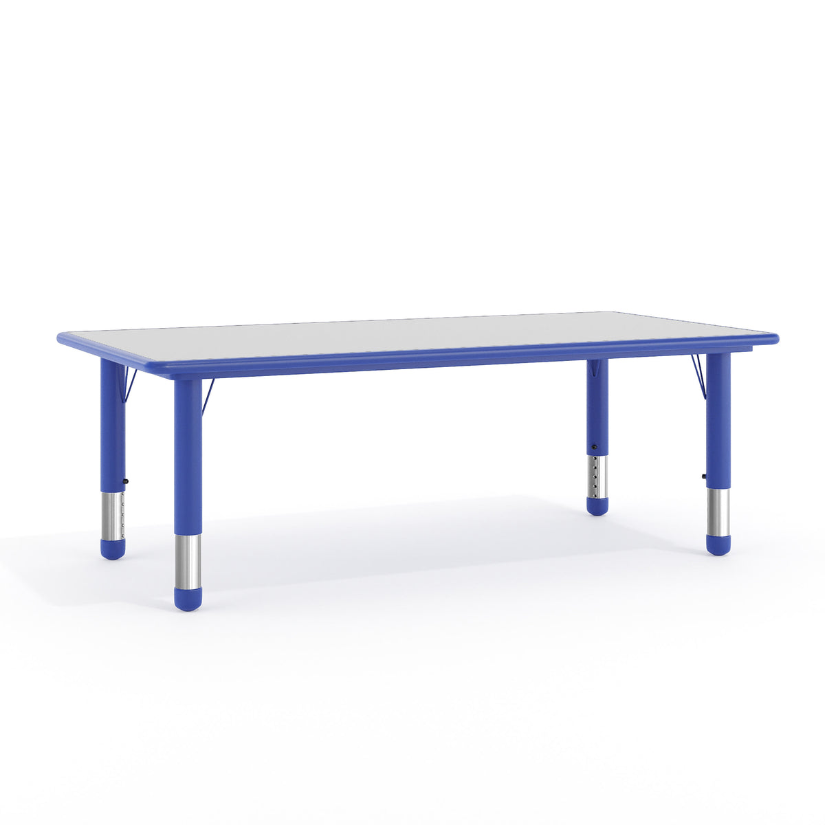 Blue |#| 23.625"W x 47.25"L Rectangular Blue Plastic Activity Table with Grey Top