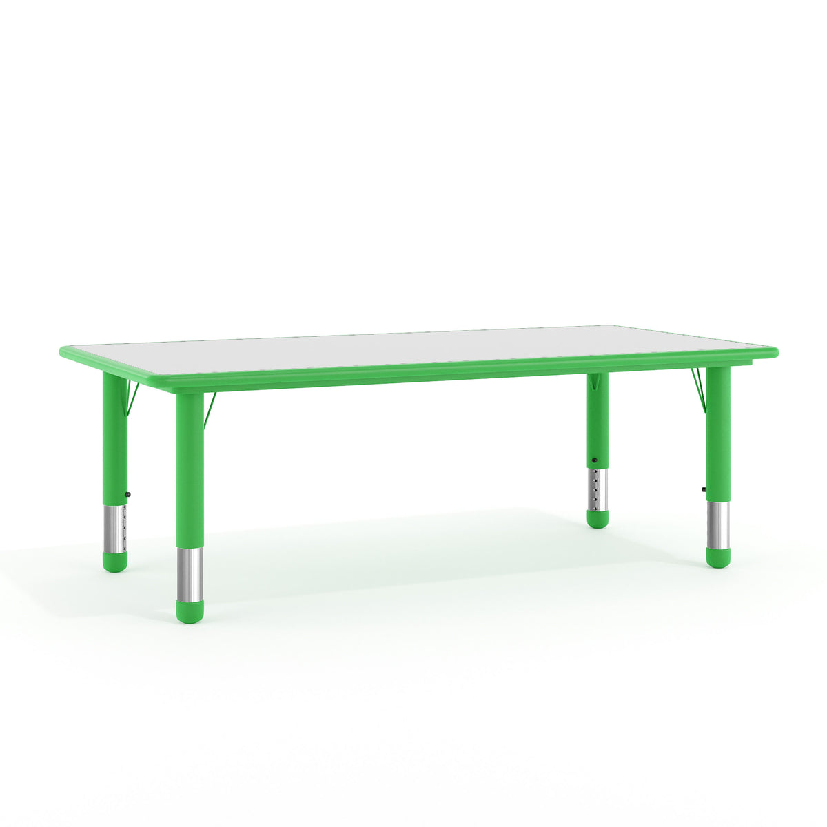 Green |#| 23.625"W x 47.25"L Rectangular Green Plastic Activity Table with Grey Top