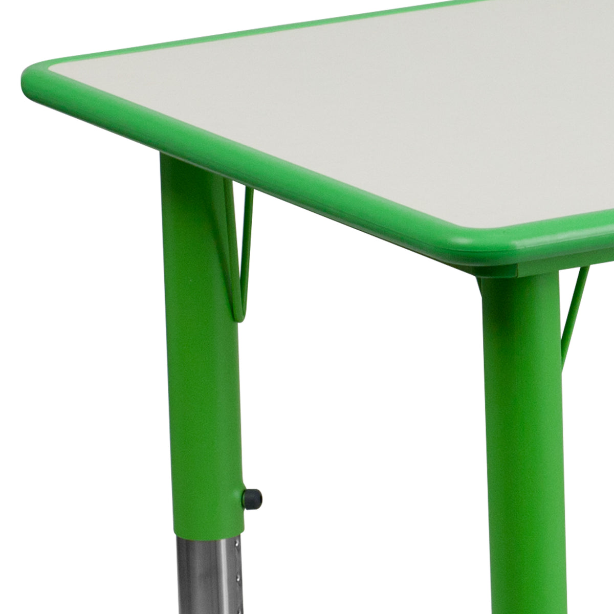 Green |#| 23.625"W x 47.25"L Rectangular Green Plastic Activity Table with Grey Top