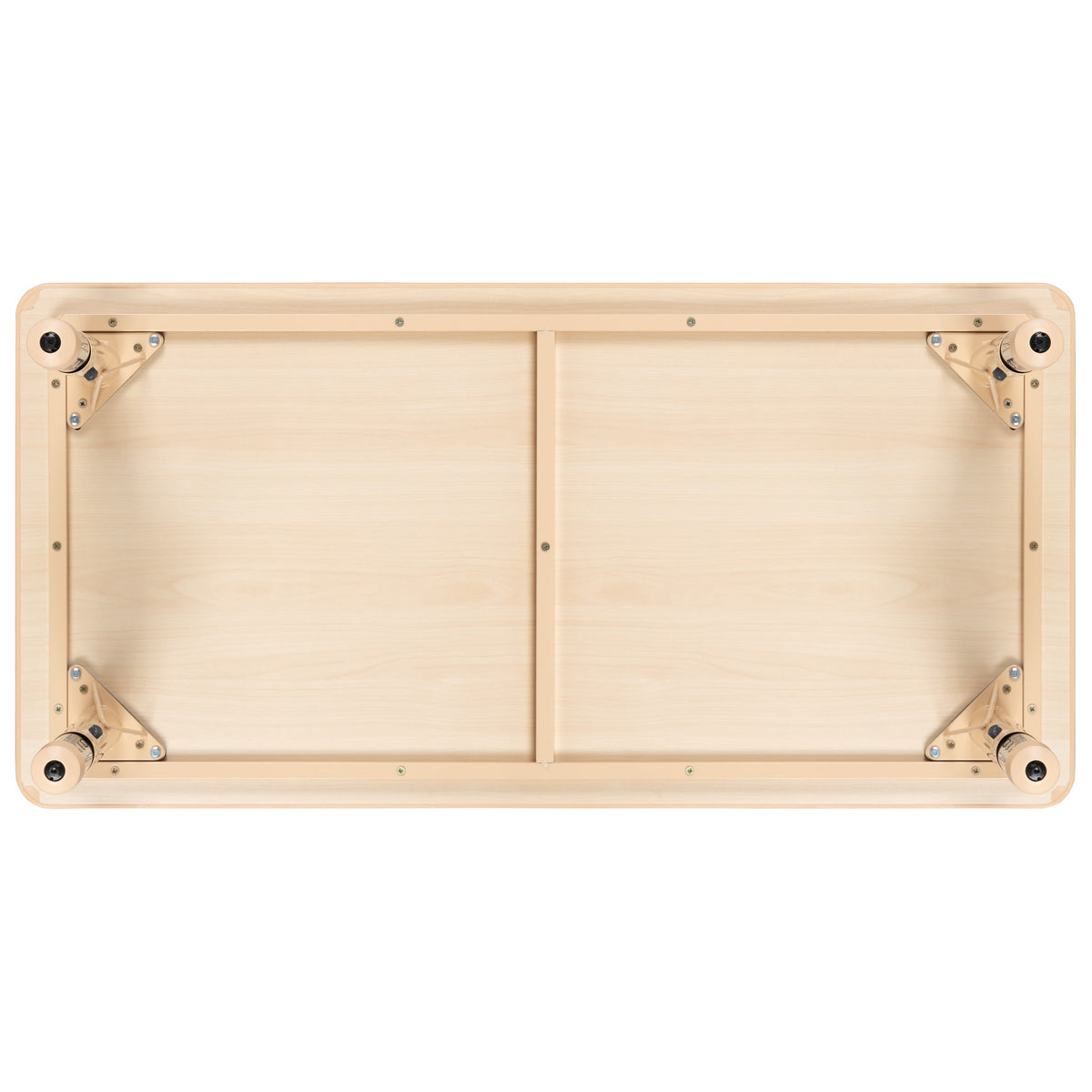 Natural |#| 23.625"W x 47.25"L Natural Plastic Adjustable Activity Table-School Table for 6