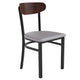 Walnut Wood Back/Gray Vinyl Seat