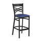 Blue Vinyl Seat/Black Metal Frame