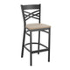 Antique White Wood Seat/Black Metal Frame