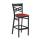 Red Vinyl Seat/Black Metal Frame