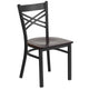 Walnut Wood Seat/Black Metal Frame