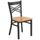 Natural Wood Seat/Black Metal Frame