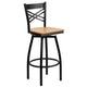 Natural Wood Seat/Black Metal Frame