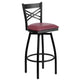 Burgundy Vinyl Seat/Black Metal Frame