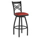 Red Vinyl Seat/Black Metal Frame