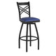 Blue Vinyl Seat/Black Metal Frame