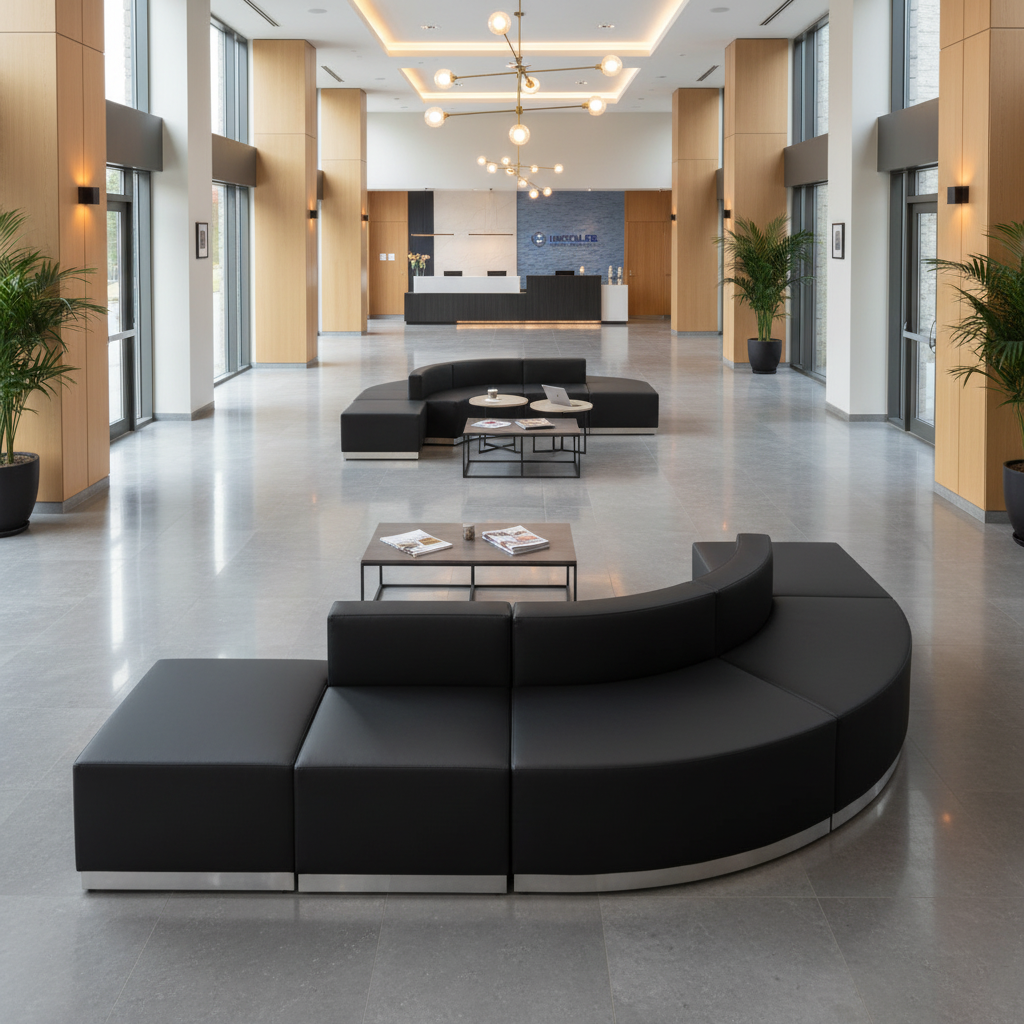 Modular seating in a hote lobby